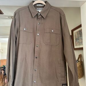 Duluth Trading Brown Button-Up Shirt